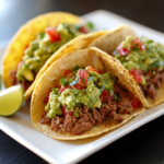 Beef Tacos with Homemade Guacamole recipe