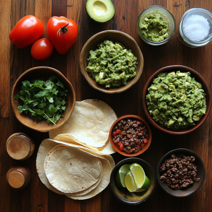 Essential Ingredients for Beef Tacos with Homemade Guacamole