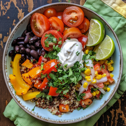 Black Bean and Quinoa Burrito Bowls