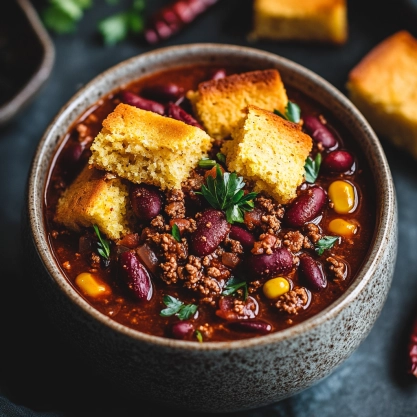 Slow Cooker Chili with Cornbread