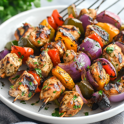 Grilled Chicken and Vegetable Skewers